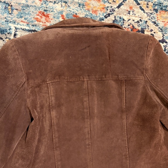 Vintage Cocoa Brown Suede Blazer Coat Chocolate Wilsons Leather Colebrook Small - Picture 7 of 16